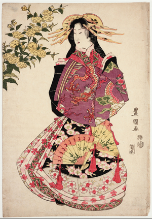 Courtesan, 18th-19th century (woodblock print)