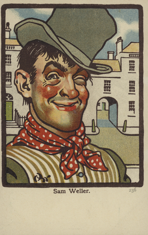 Sam Weller, Pickwick Papers (colour litho)