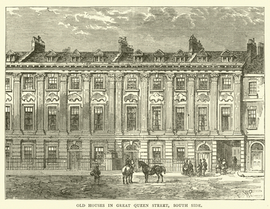 Old houses in Great Queen Street, south side (engraving)