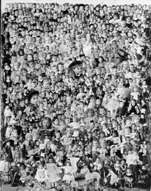 'Gems of British Columbia 1881', composite photo of children's portraits taken in the previous year, 1882 (b/w photo)