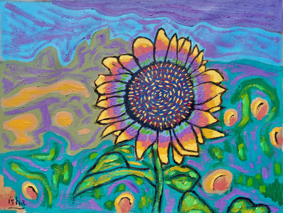 Joyous Sunflower I, 2024 (oil on canvas)