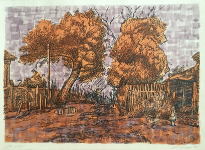 Two Trees, 1981 (colour litho, w/c on paper)