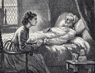 A daughter at her mother's deathbed, 1850