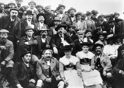Social Democratic Almfest (Alpine Festival) in Bavaria, 1902 (b/w photo)