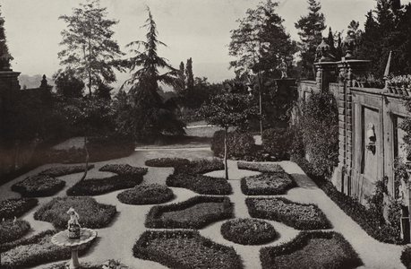 Villa Salviati, Florence, The Court Garden (b/w photo)