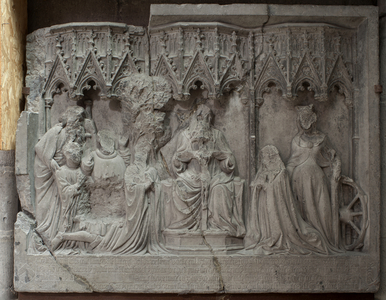 Votive monument of Eustache Savary, Cathédrale Notre-Dame, Tournai, Hainaut, Belgium, c.1425 (stone)