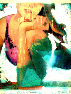 diamonds were a girls best friend (  oil on panel )