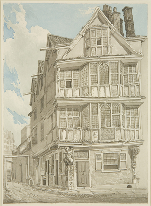 The Fourteen Stars, Counterslip, off Temple Street (pencil & watercolour on paper)