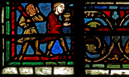 The St Lubin window: donors - wine makers (w45) (stained glass)