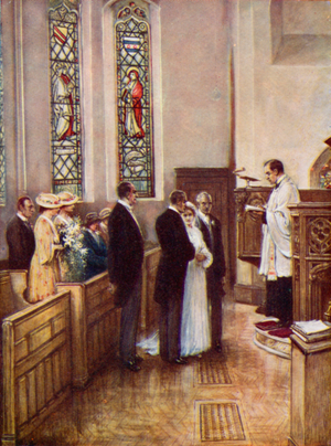A Marriage Service (colour litho)