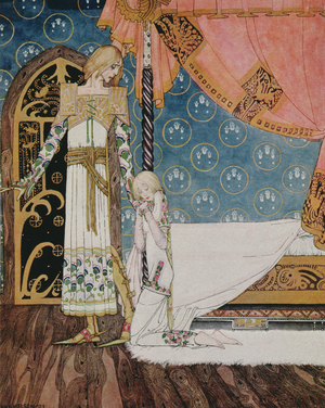  Tell me the way, then, she said, and Ill search you out , from East of the Sun and West of the Moon, pub.1914 (colour litho)