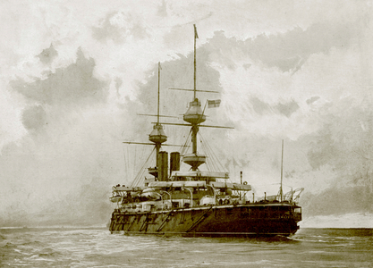 H.MS Majestic (b/w photo)