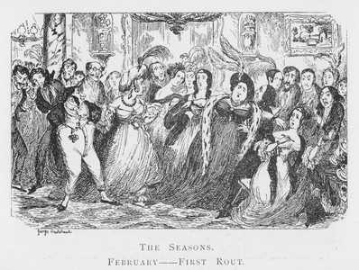 The Seasons, February, First Rout (engraving)