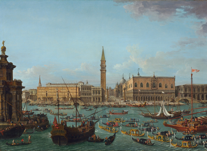 Procession of Gondolas in the Bacino di San Marco, Venice, 1742 or after (oil on canvas)