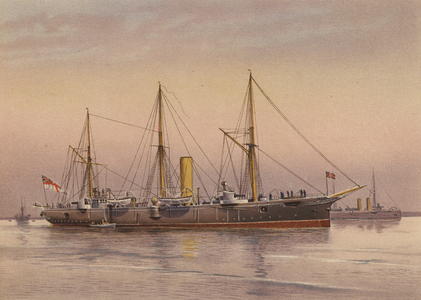 HMS Mohawk, 3rd class cruiser (colour litho)