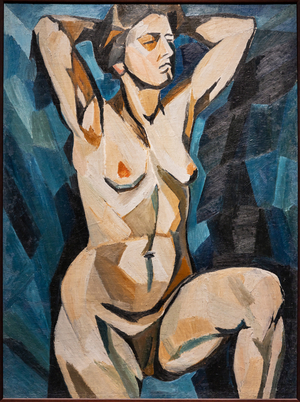 Model on a blue background, 1909-10 (oil on canvas)