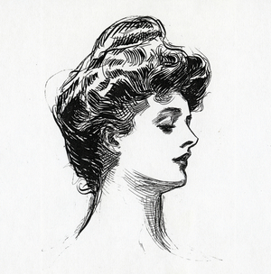 A Gibson Girl, c.1902 (litho)