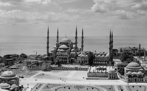 Aerial of The Blue Mosque in Istanbul aka Sultan Ahmed Mosque, an Ottoman-era histori…, 1928 (photo)