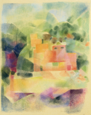 The Pink House, 1993 (pastel on velvet paper)
