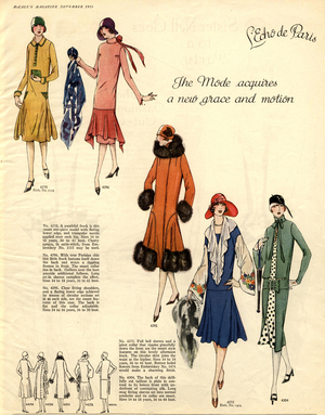 Fashion 1920s Womens Magazine, advert, USA, 1920s