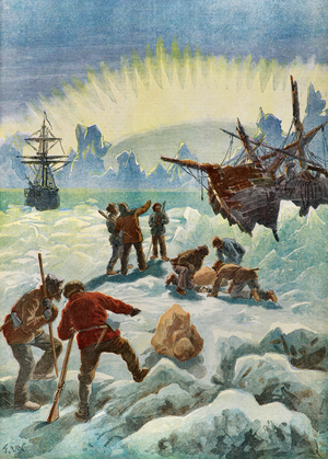 Discovery of the remains of the Norwegian ship the ripple, 1893 (illustration)