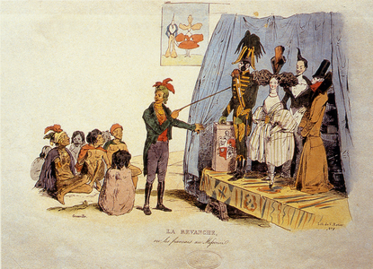 La revanche ou les Français du Missouri, 1829 (colour lithograph)