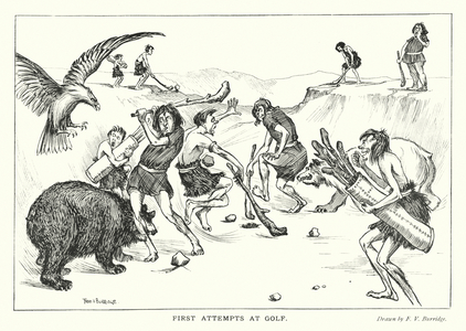 Primeval scenes: First Attempts at Golf (litho)