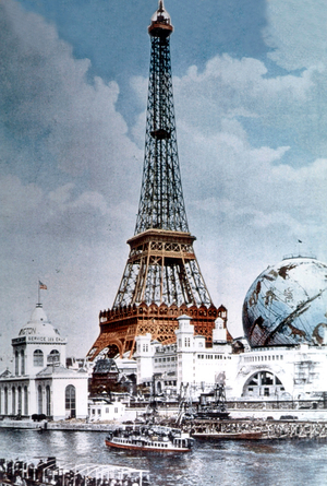 The Eiffel Tower and 'Globe Celeste', 1900 World Exposition (photo)