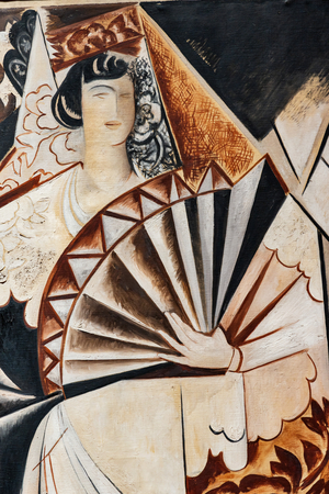 Spanish Woman with a Fan, detail, 1923-26 (oil painting on canvas) Detail.