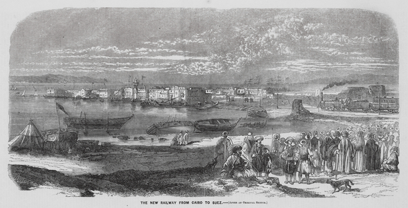 New railway from Cairo to Suez, Egypt (engraving)