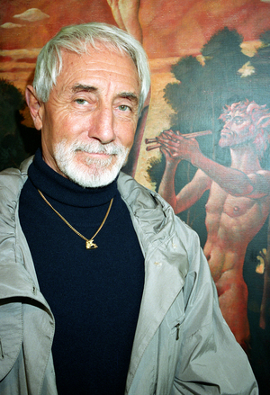 Oslo 19940917. Visual artist Gino Scarpa at one of his artwork …, 1994 (photo)