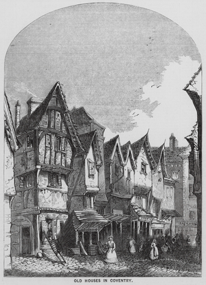 Old houses in Coventry (engraving)