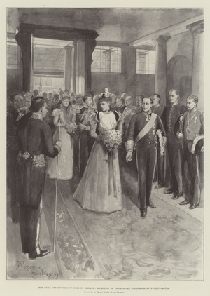 The Duke and Duchess of York in Ireland, Reception of Their Royal Highnesses at Dublin Castle (engraving)