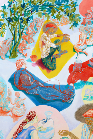 Pastoral Centre triptych, detail, 2013 (oil on wood panel)
