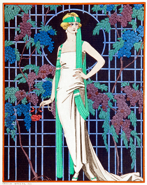 Des Roses Dans La Nuit, 1921 (pochoir)
