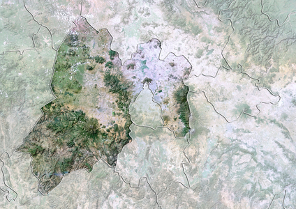 State of Mexico, Mexico, Satellite Image With Bump Effect