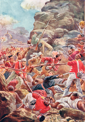 The Siege of Delhi, 1857: Storming the Breach on September 14th (colour litho)