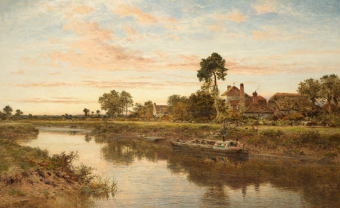 Evening on the Severn (oil on canvas)