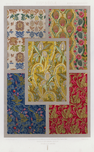 L'Ornement Des Tissus: XVIIth Century, XVIIe Siecle, XVIItes Jahrhundert (colour litho)