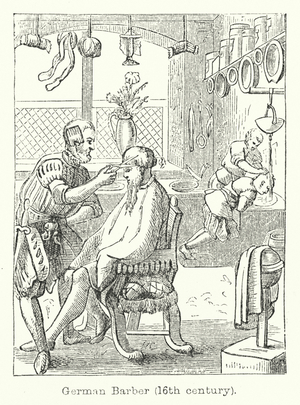 German Barber, 16th century (engraving)