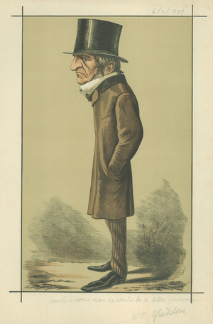 Mr William Ewart Gladstone (colour litho)