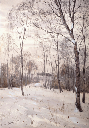 The Winter Woodland, 1881 (watercolour with bodycolour)