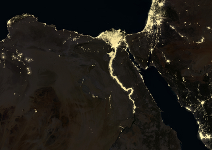 Egypt at night in 2012 (photo)