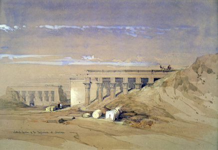 Lateral Elevation of the Thyphonium at Dendera'.: lithograph after watercolour by David Roberts (1796-1864) Scottish artist. Ancient Egypt Archaeology 