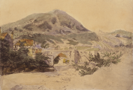 Llangollen Bridge (colour litho)