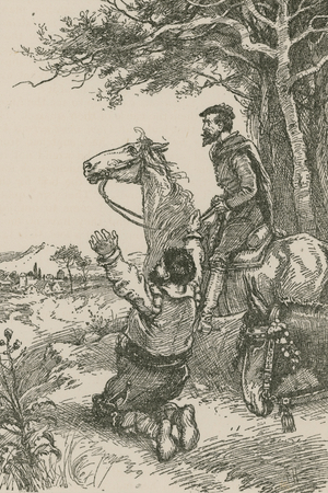 They descried their village (engraving)