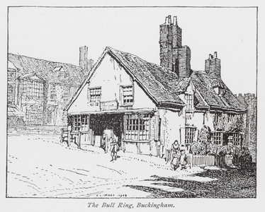 The Bull Ring, Buckingham (litho)
