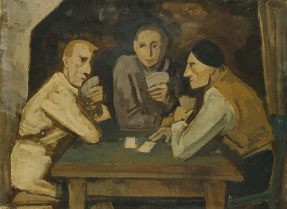 The Card Players; Die Kartenspieler, (oil on canvas)