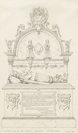 Colwich - Wolseley Monument: pen drawing, 1839 (drawing)