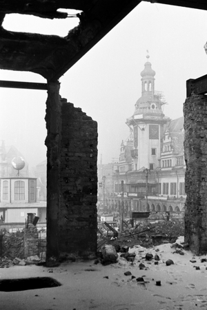 A picture of the detroyed marketplace, Leipzig Germany 1948